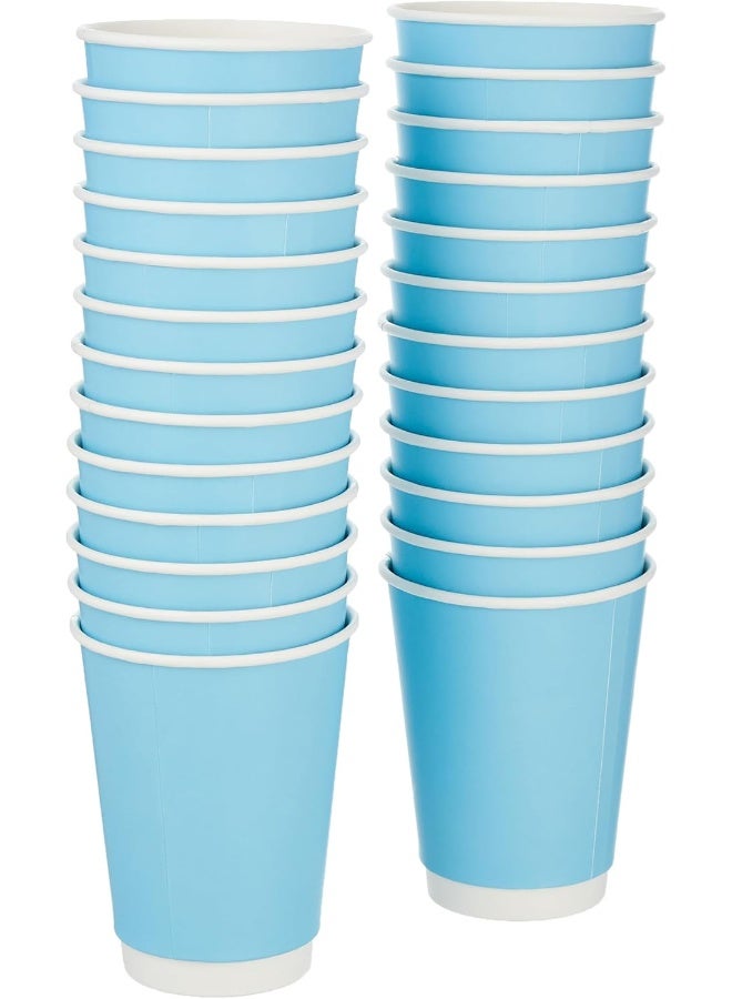 SNH Packing [Pack of 25] Disposable Double Wall Light Blue Coffee Cups 12 Ounce Coffee Cups To Go 25 pack Paper Coffee Cups and Designs, Recyclable, Hot Coffee Cups. - Image 1